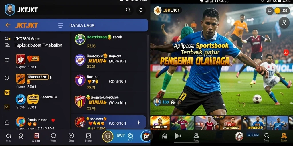 Gameplay JKTJKT dengan berbagai opsi taruhan olahraga.