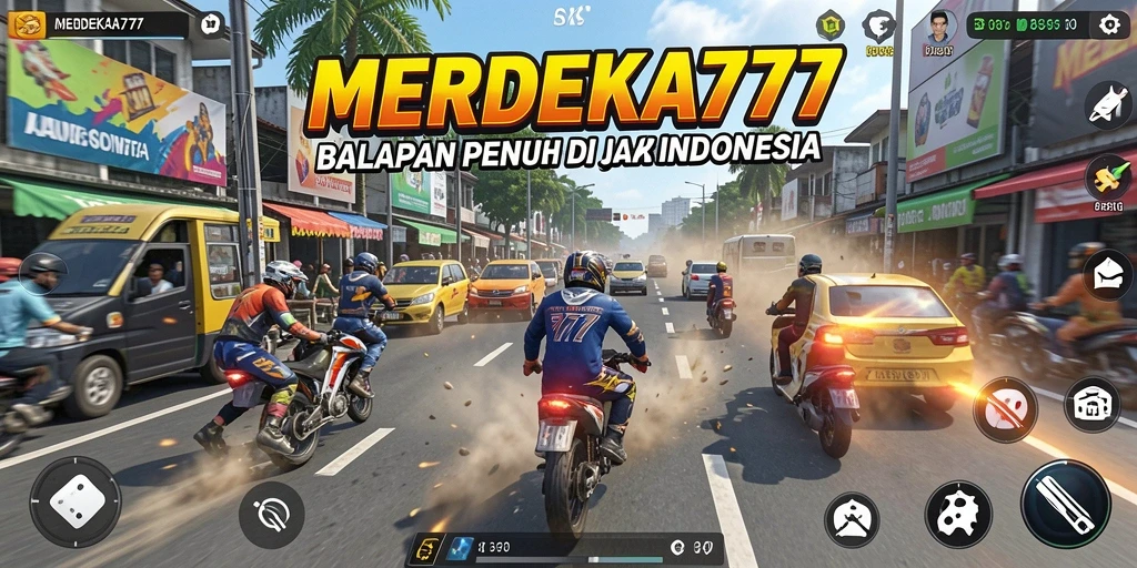 Gameplay seru balapan mobil di MERDEKA777.