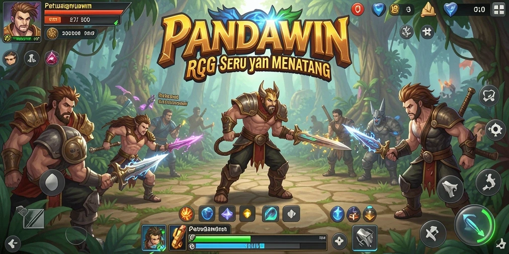 Screenshot utama menampilkan gameplay RPG yang mendebarkan di PANDAWIN.