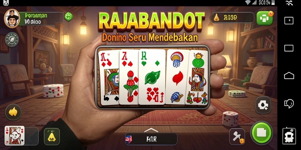 Tampilan gameplay seru RAJABANDOT dalam permainan Domino.
