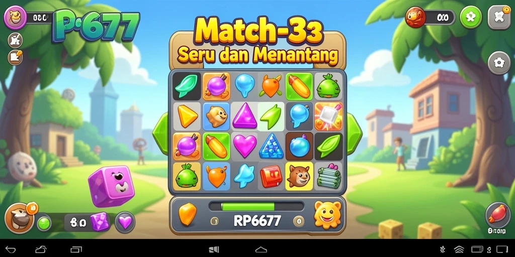 Tampilan gameplay RP6677 yang menakjubkan dengan warna-warni cerah.